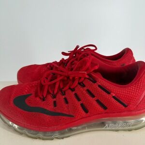 Nike Air Max 2016 University Red Lace-Up Athletic Sneaker 806771-601 Size 11